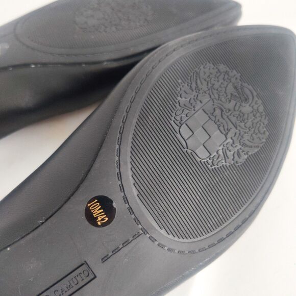 Vince Camuto Flats Size 10 Black Leather Crossover Pointy Toe Slip On Preppy - Picture 10 of 10